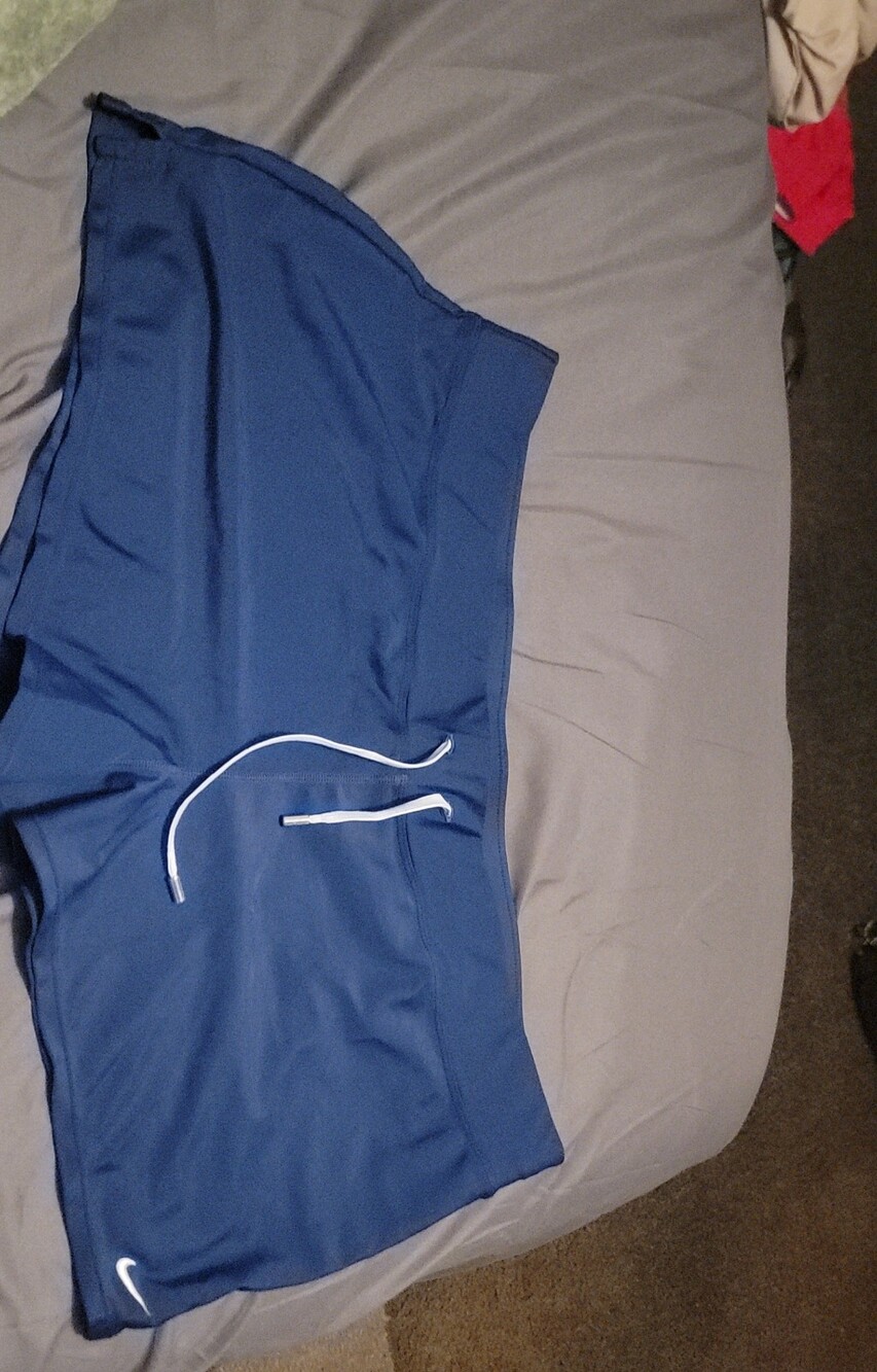 Nike Royal Blue Athletic Training Shorts with White Drawstring